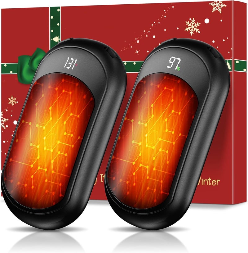 Fussion AI Hand Warmers Rechargeable 2 Pack, 6400mAh Portable Pocket Electric Hand Warmer, Fast Heating 3-Settings Reusable Handwarmers for Christmas, Gloves, Travel, Hunting Essentials Men Women - Image 1